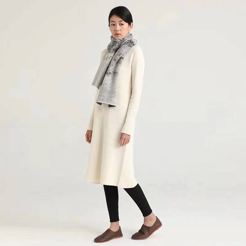 言茶女装19冬装新品中长款双面呢加厚大码品牌折扣设计师女装货源