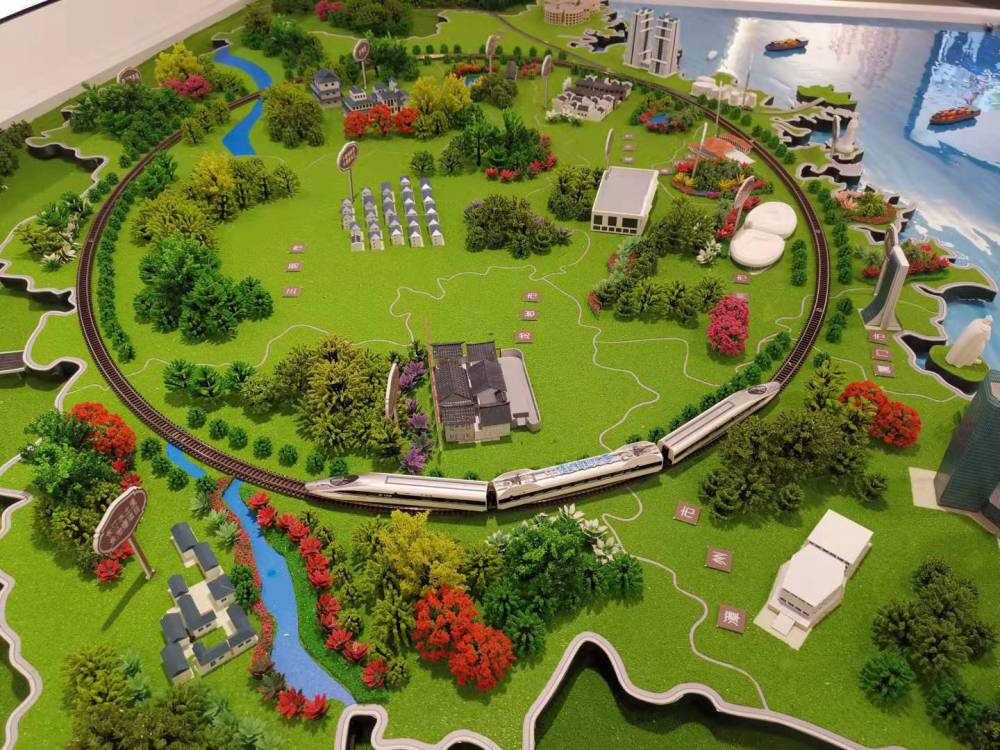 沙盘模型中跑动车*福建沙盘全景