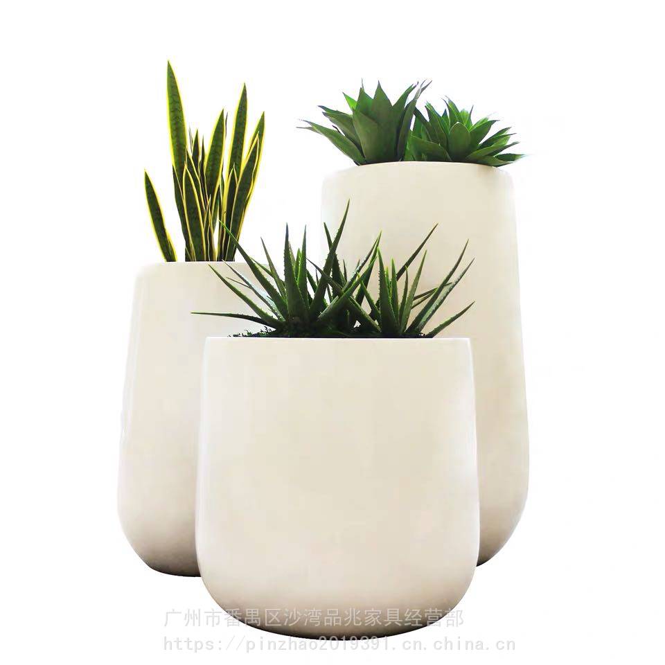 玻璃钢组合花盆北欧异形园林花艺公共场所商场酒店花器户外落大花瓶