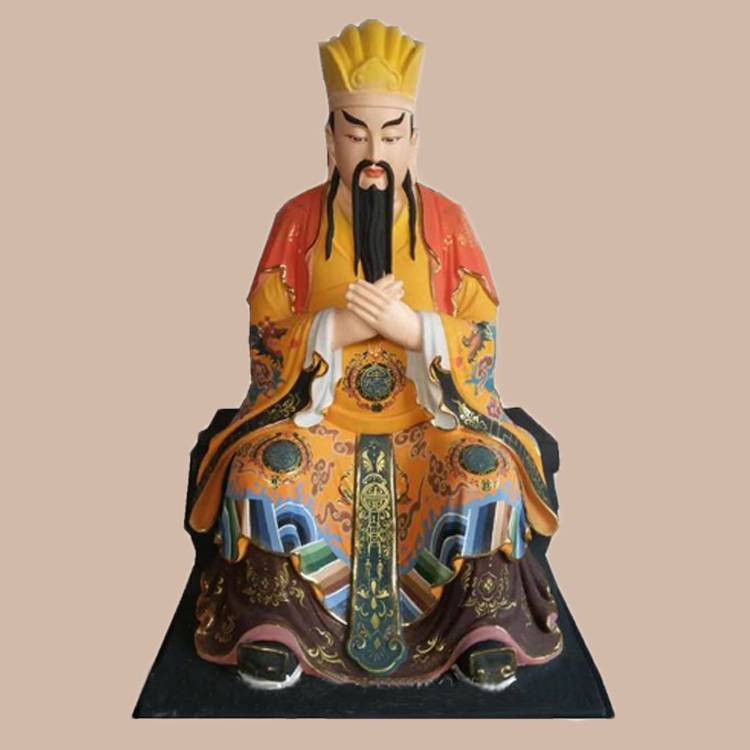 16米彩绘三官大帝神像天官地官水官赐福天官三元大