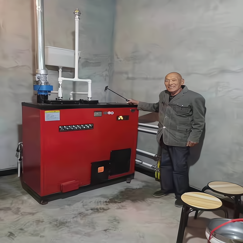 批发零售木质颗粒水暖炉供暖气片颗粒炉取暖炉价格