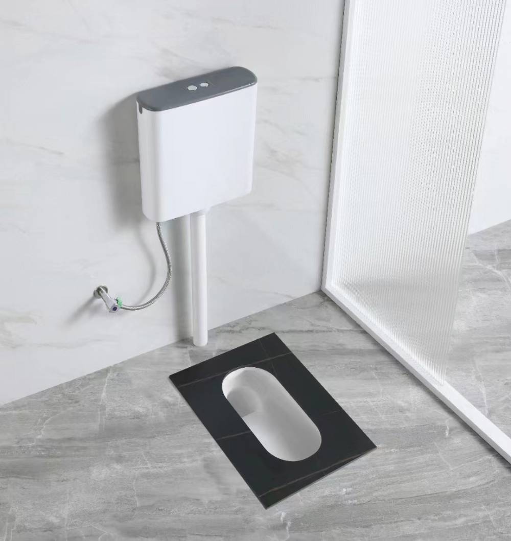 供应防滑岩板蹲坑家用成人大便器池水箱卫生间套装便盆蹲便器