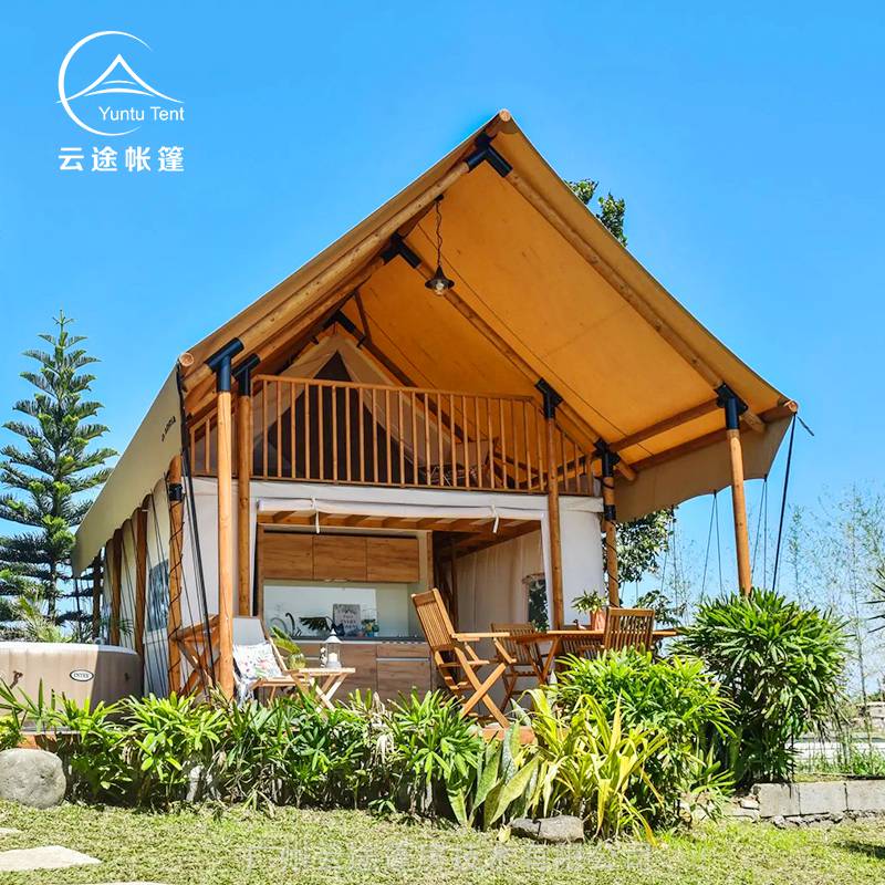 云途双层星空酒店帐篷木屋定制户外韩式实木结构野奢民宿别墅