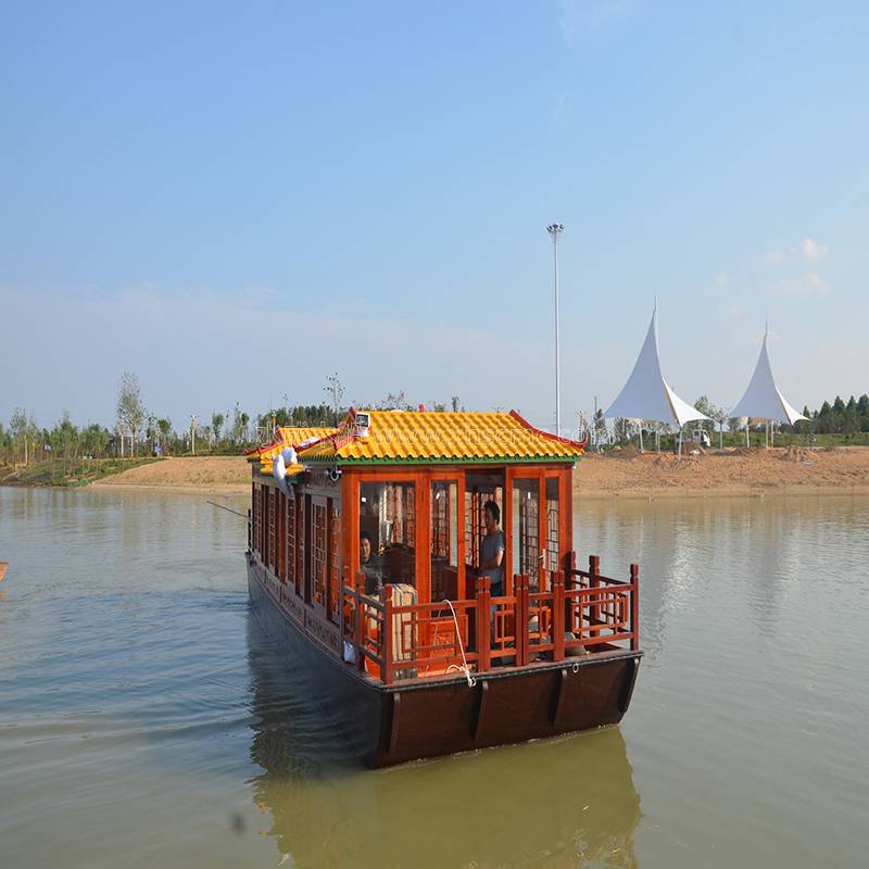 厂家直销木船 水成木船20人观光旅游船 影视道具船定制