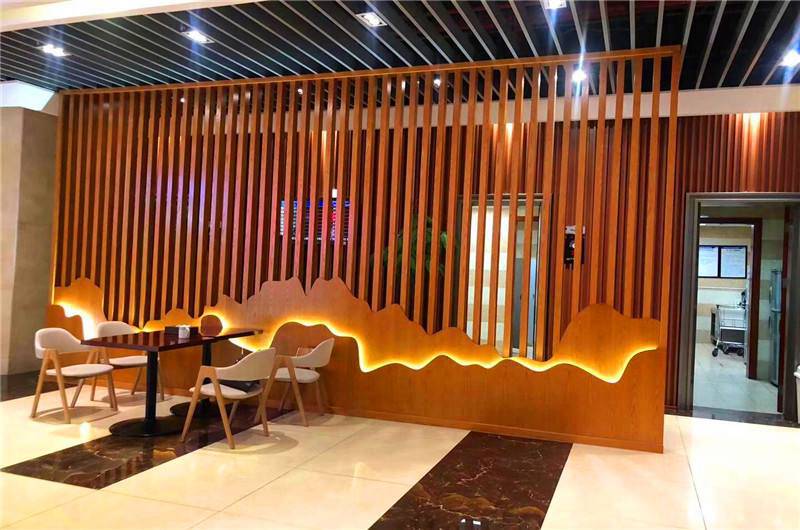 售楼中心背景墙装饰造型铝格栅