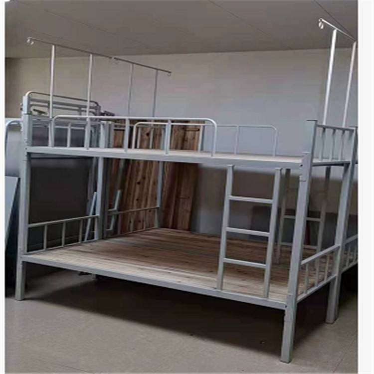 河池东兰上下铺床图片|宿舍铁床尺寸厂家