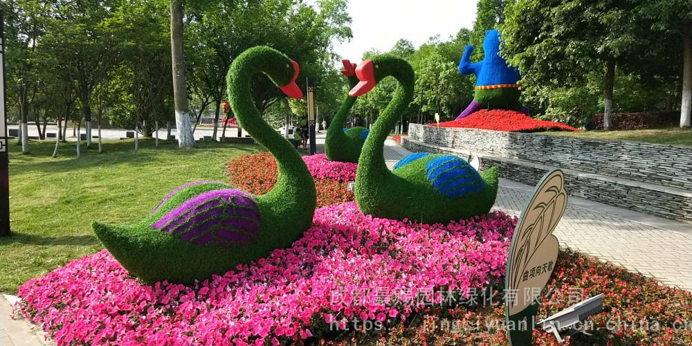 真植物立體花壇定製廠家中秋節團圓主題五色草景觀花壇定製