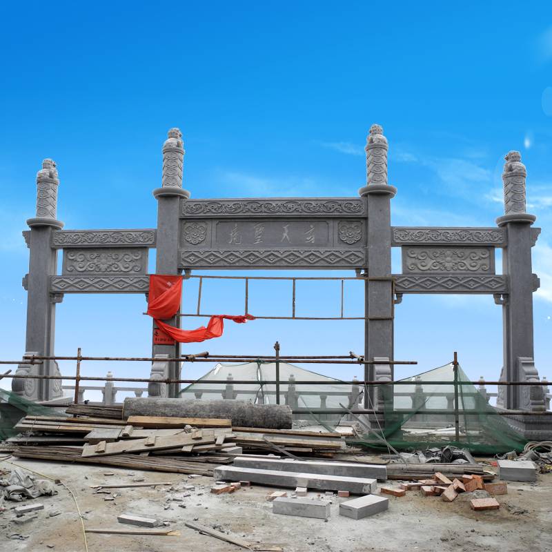 河北省石家庄无极一门石牌坊单门牌坊石雕牌坊图片