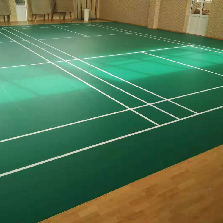 河北欧宝瑞水晶砂羽毛球馆运动地胶pvc塑胶地板防震