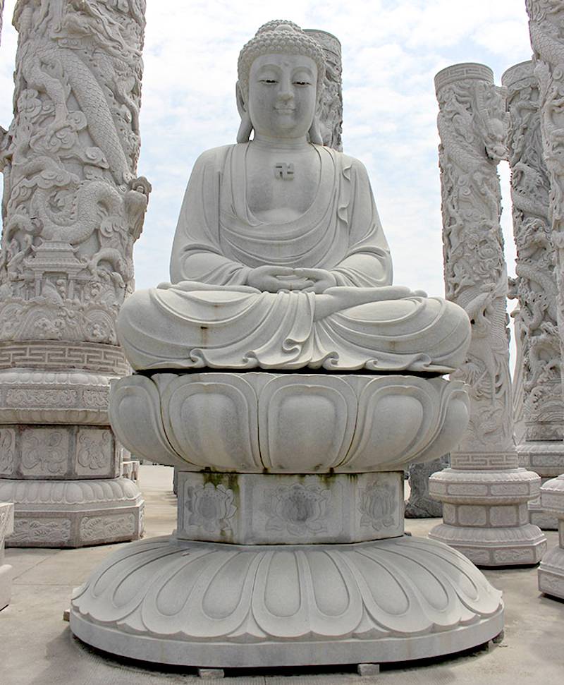 如来佛石雕背面汉白玉弥勒佛石像高度工艺好成品效果好