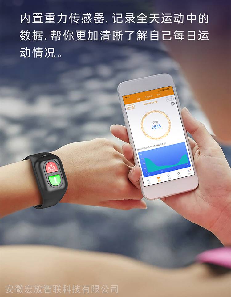 4g北斗gps定位手环老人环卫巡检人员心率体温智监测能手表