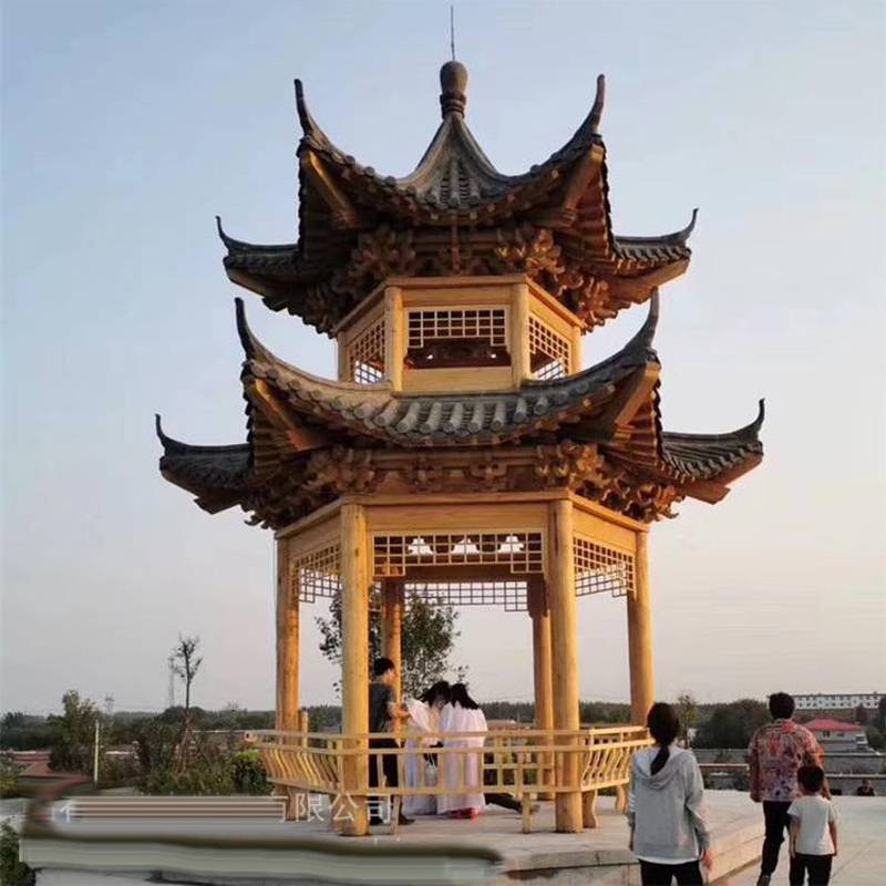 柳桉木亭子报价成品四角亭