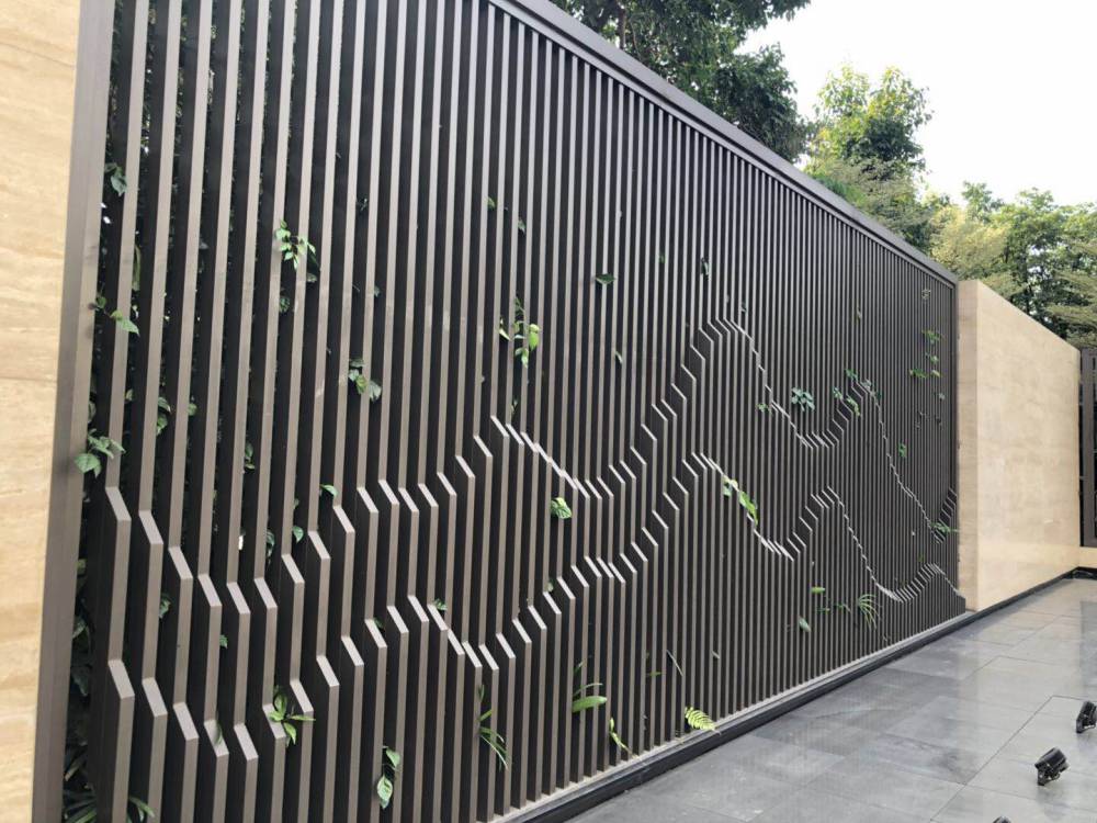武汉别墅铝板雕花隔断墙定制售楼部金属雕花景墙格栅