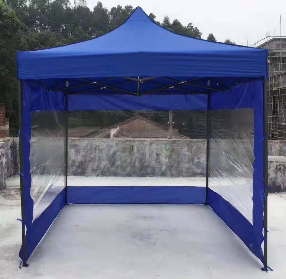 户外四角遮雨棚广告折叠帐篷印logo折叠四角大伞围三边防雨棚