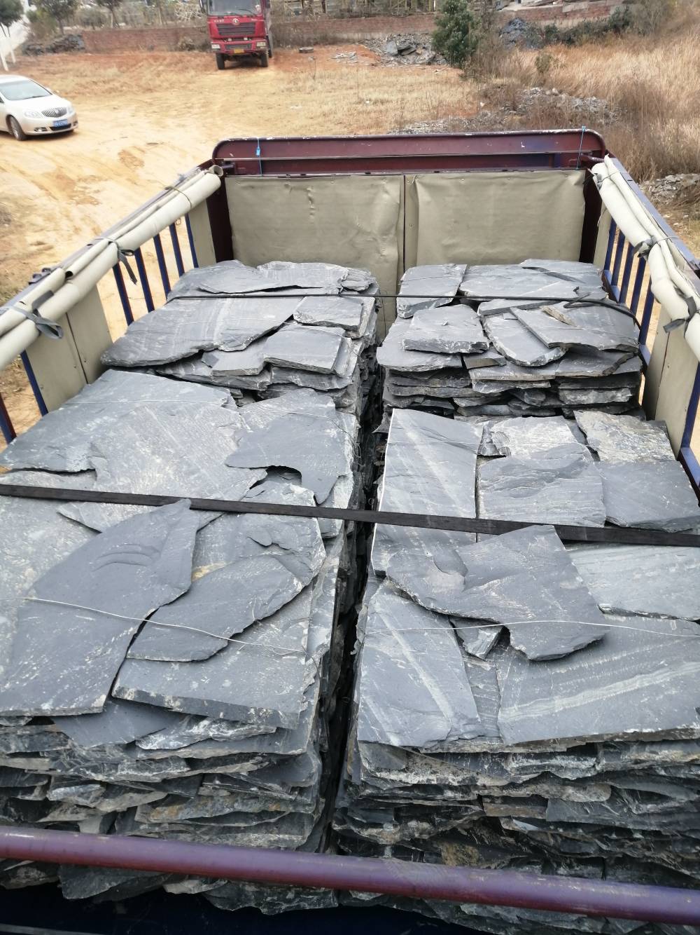 青石板板岩 文化石板岩 天然文化石乱板碎拼石片 防滑铺地青石板