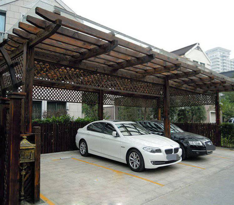 江西共盈防腐木车库车棚户外碳化木葡萄架廊架庭院花架