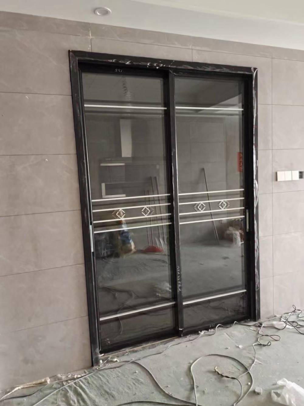 商品房小区铝合金推拉门工程佛山金房顶t1016安置房铝合金推拉工程门