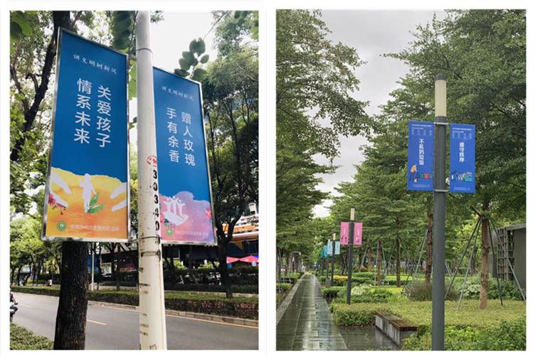 深圳户外灯杆旗异形灯杆旗制作厂家支持规格内容形状定制