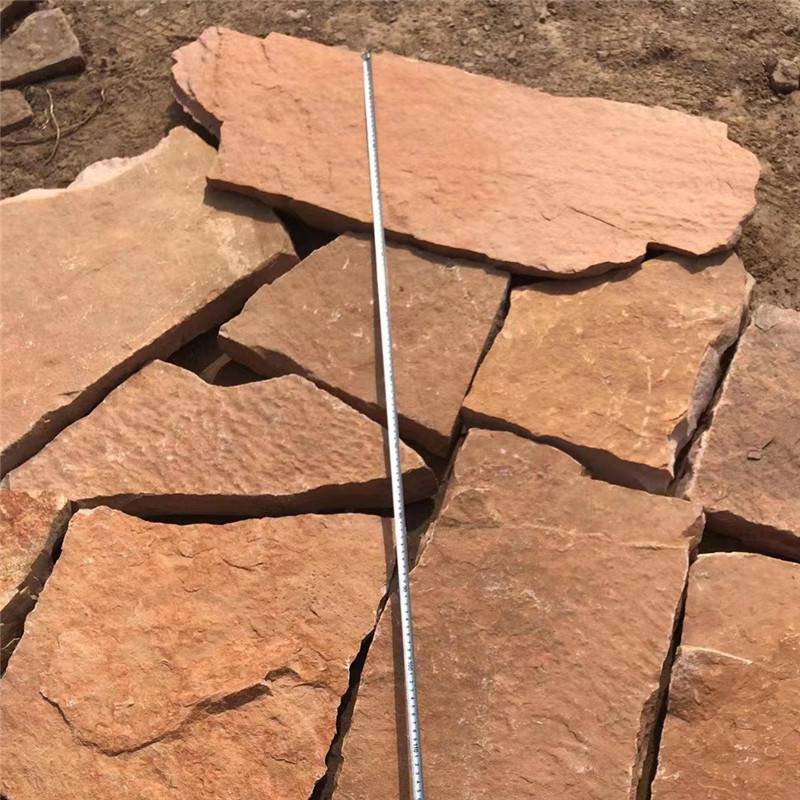 做旧老石板旧石板 红色板岩乱拼 绢云母石英片岩 文化石贴面