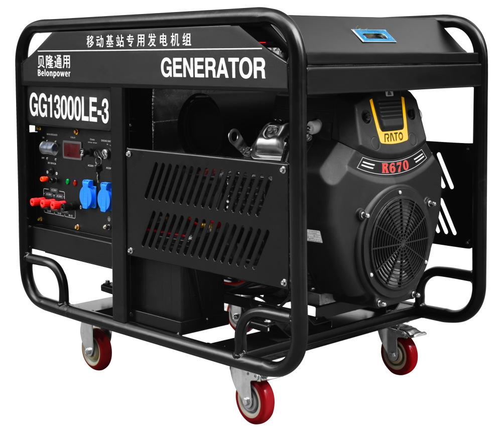 贝隆通用10kw三相380v汽油发电机组润通r670d双缸汽油机神驰电机