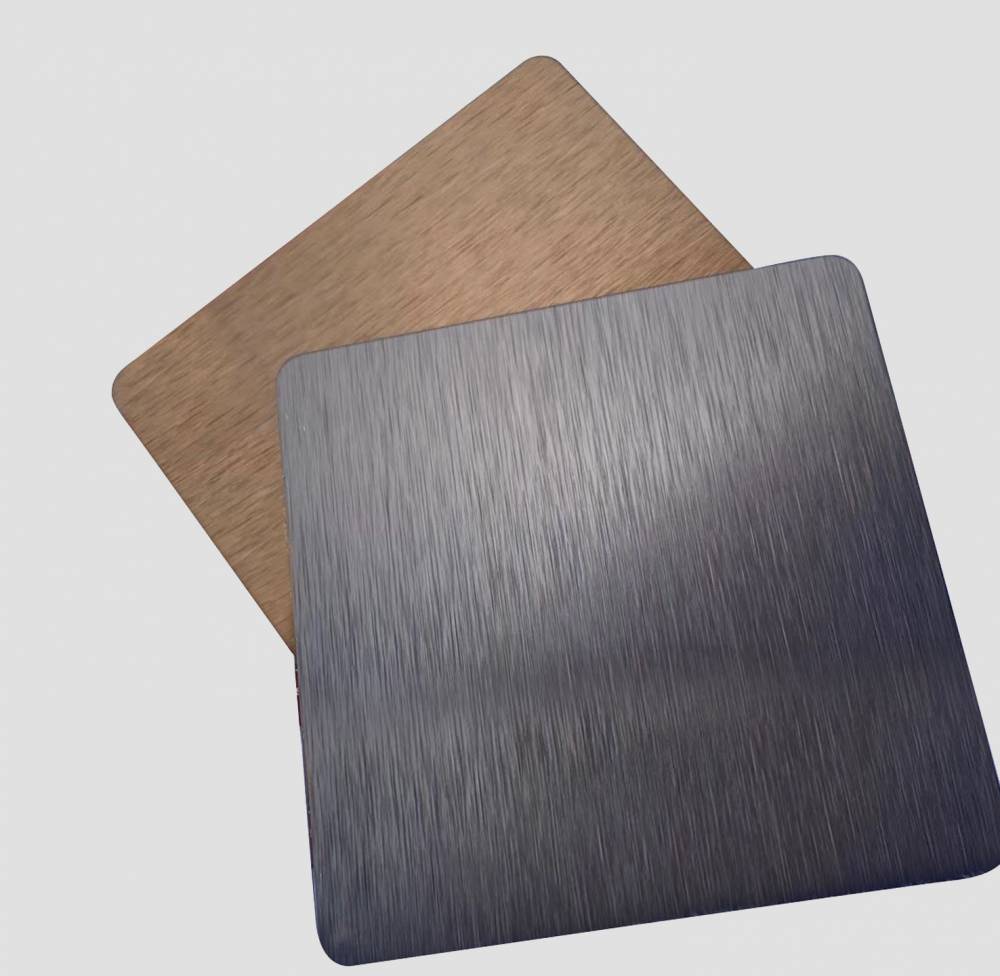 深圳不锈钢拉丝板金色彩色不锈钢拉丝装饰线条电梯门套拉丝镀铜板