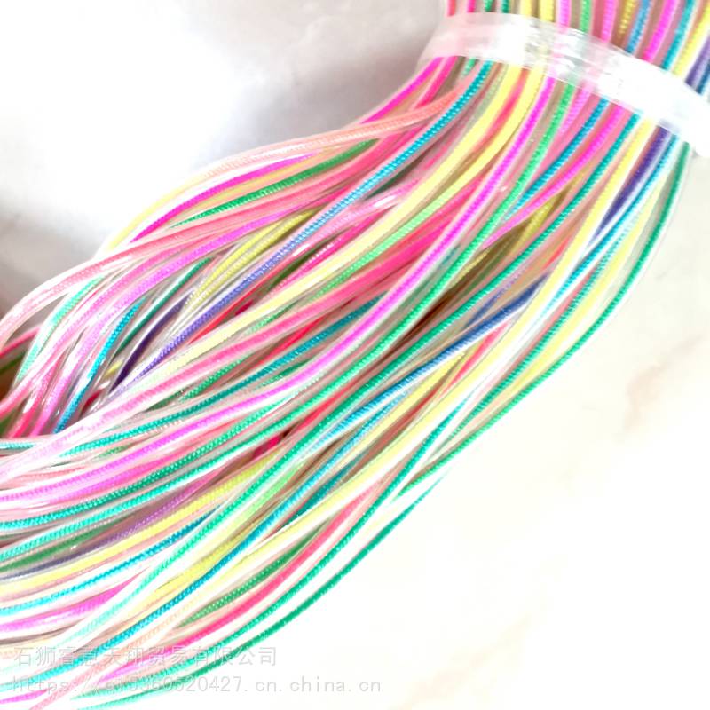 彩色塑料套管绳 3MM软塑料涤纶绳 透明塑料套管绳带织带