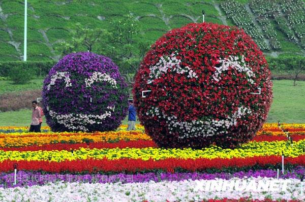 沈阳花球造型厂家花球制作绿化花球市政花球花球小品