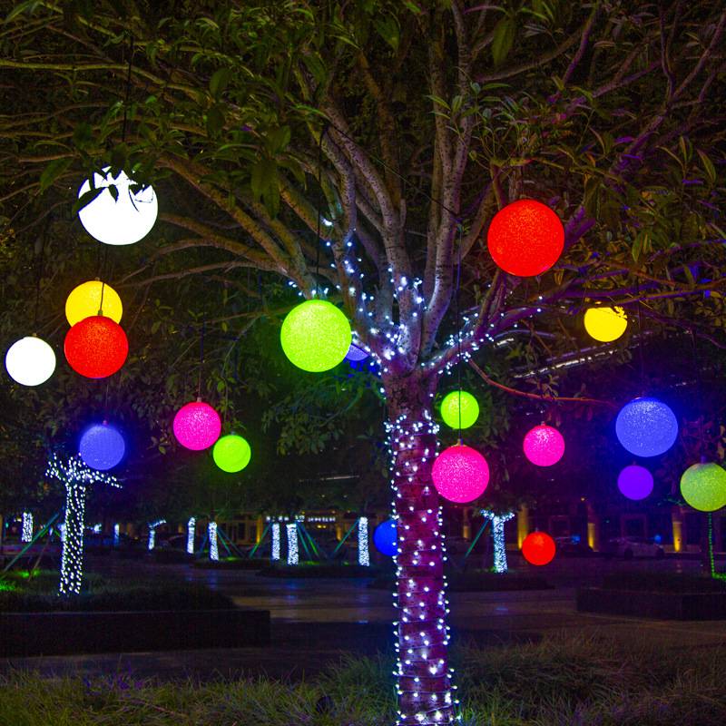 led月亮挂树灯星星庭院景观灯公园街道树木亮化装饰户外发光彩灯