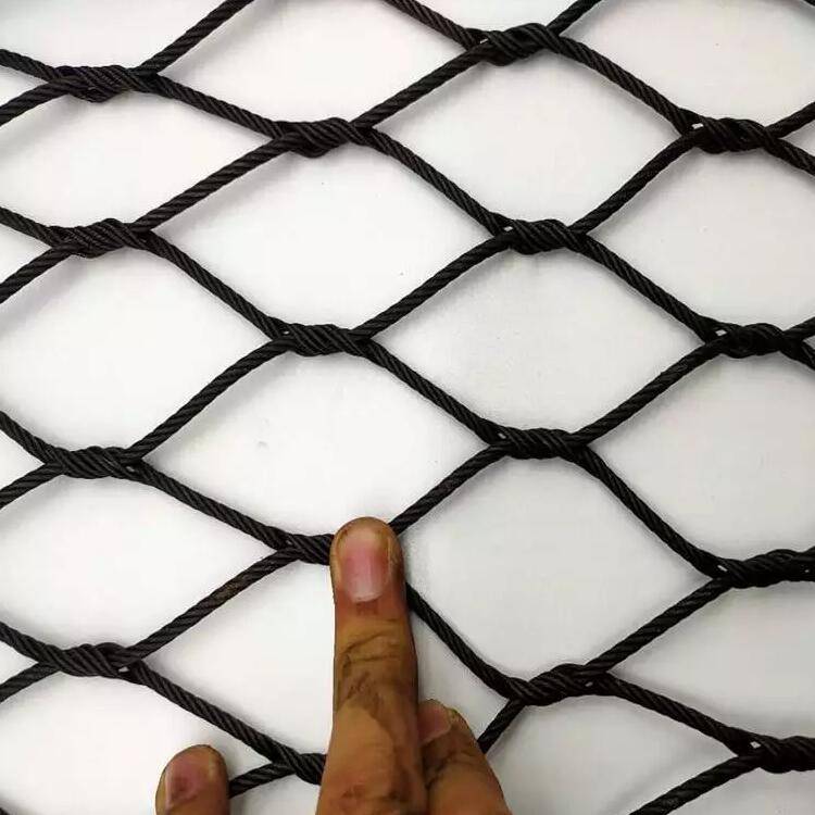 氧化发黑处理不锈钢绳网 黑色钢丝绳编织网