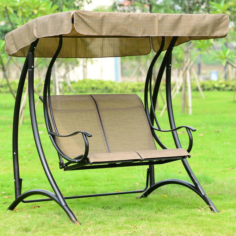 基隆庭院户外铁艺摇椅双人秋千吊椅休闲藤椅阳台秋千椅藤编椅家具吊篮