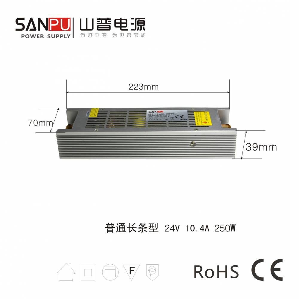 nl250h1v24开关电源24v104a250w电源led电源长条变压器山普电源图片