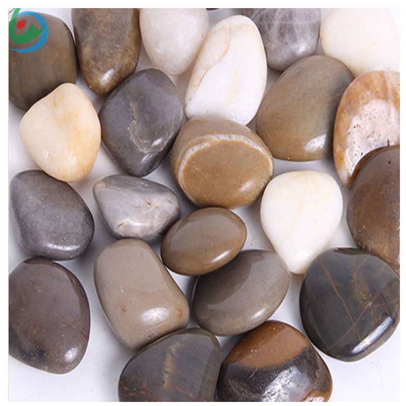 干粘石23mm鹅卵石造景石咖啡色经过冲刷逐渐形成宁博矿业图片