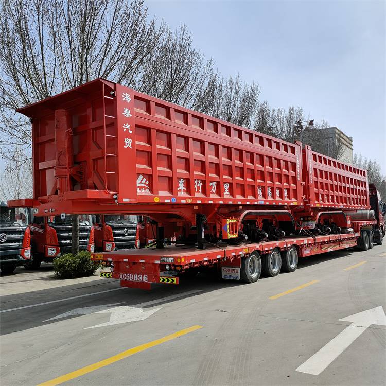 供应重型后翻半挂车内蒙古矿用半挂车百吨王重型自卸半挂车