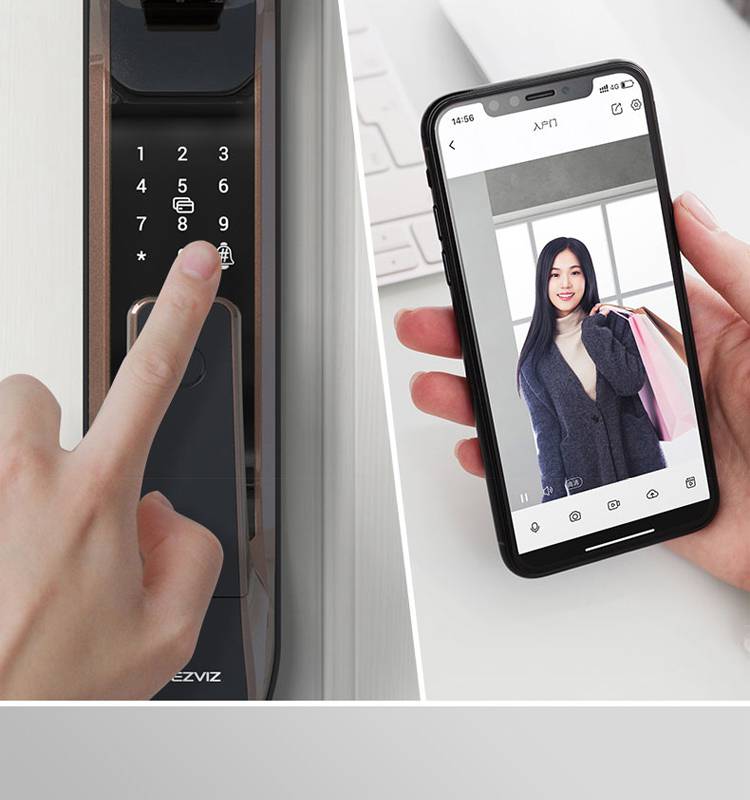 海康威视萤石dl30vs可视智能锁wifi远程指纹密码家用防盗门电子门锁