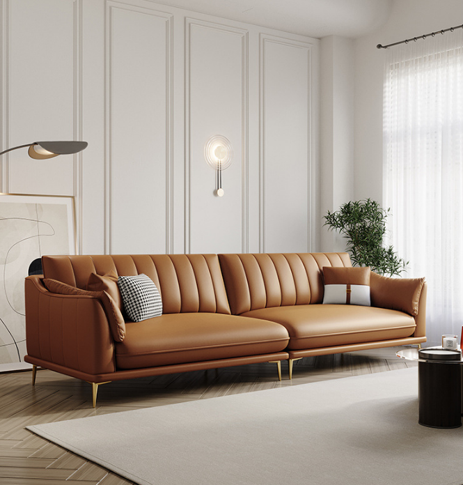 广东沙发现代简约客厅设计师网红家具象牙白轻奢北欧科技皮沙发