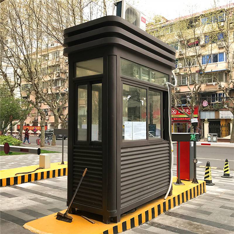 小区门卫室岗厂家订做物业不锈钢钢结构门卫值班收费移动岗亭