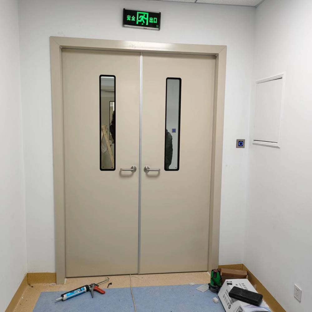 【医院走廊自动平开门 90度自动平开门 双开门 医院净化门】视频介绍