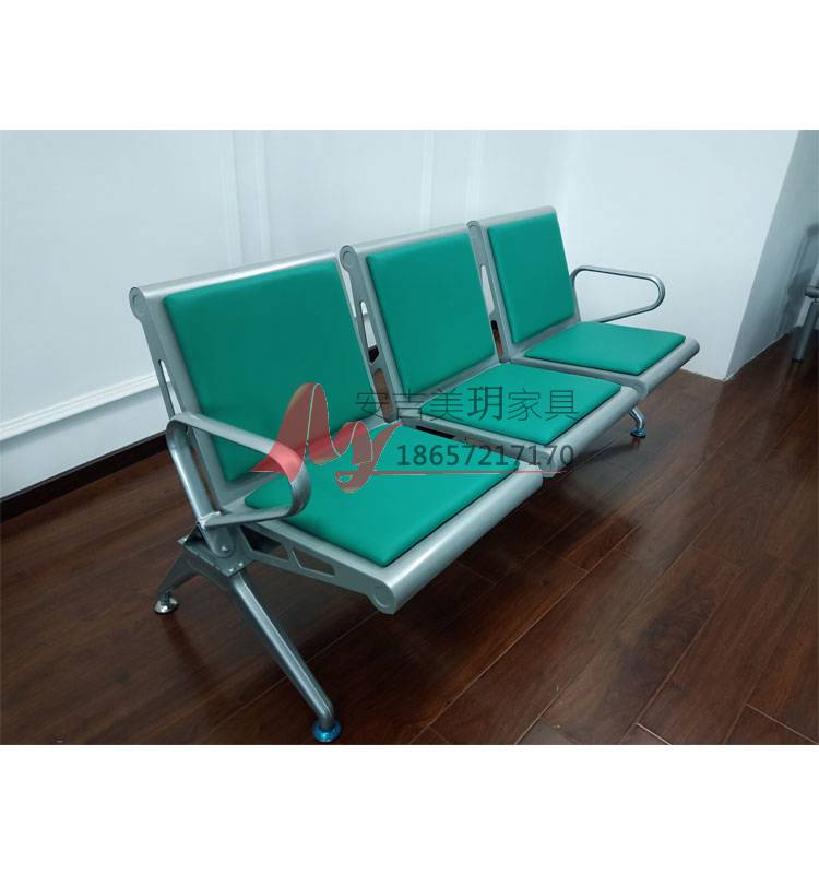 观光台椅子碳钢喷塑机场椅四人位排椅