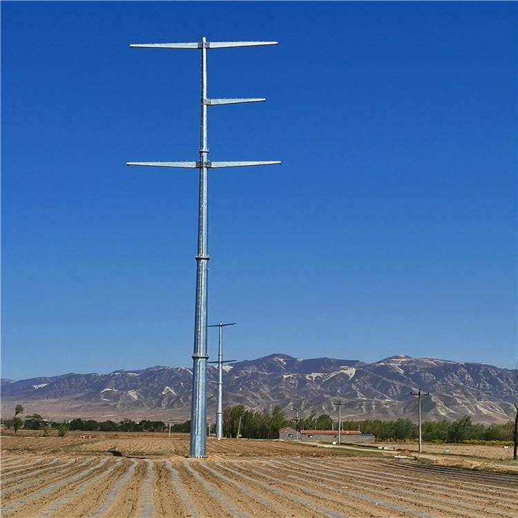 跨河耐张钢杆设计35kv架线15米输电钢杆110kv直线电力钢杆