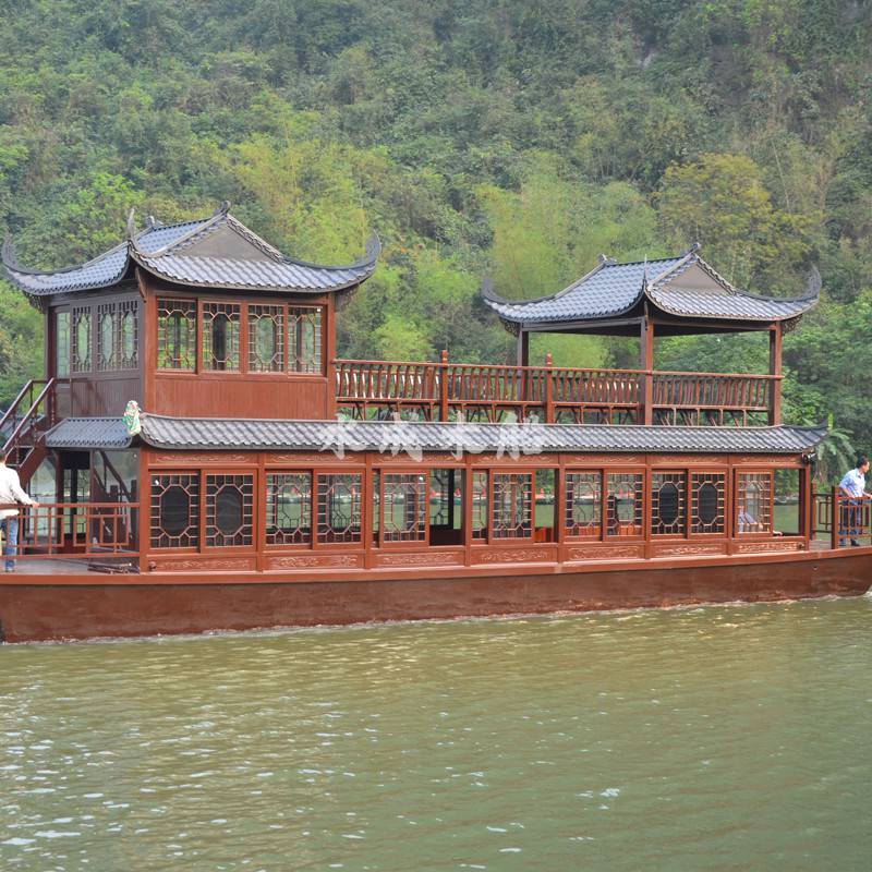 出售景区电动游船四川广安旅游经济型画舫船餐饮画舫船定制旅游船