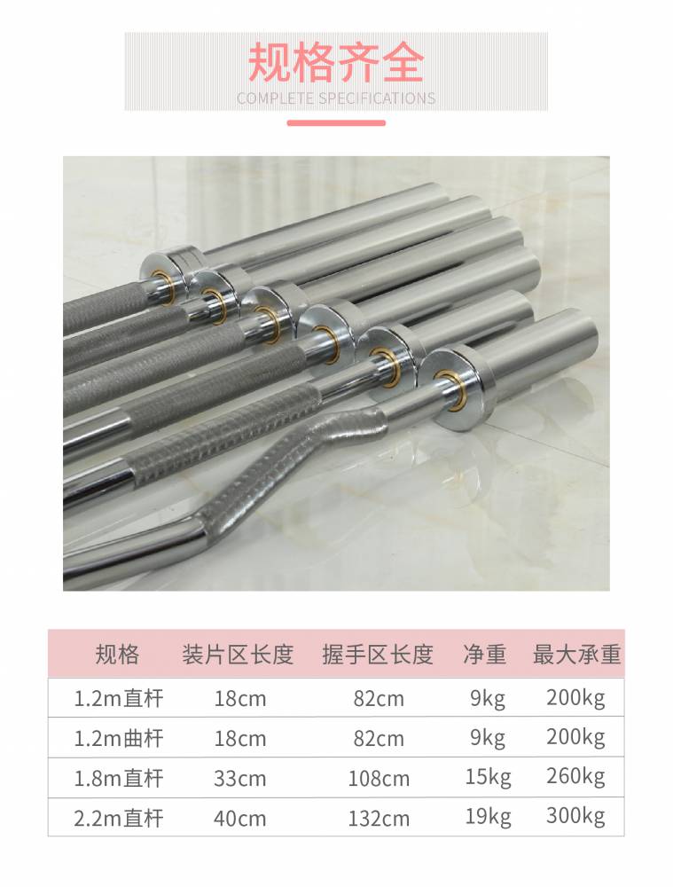 健身房4种常见杠铃杆有哪些区别？(图1)