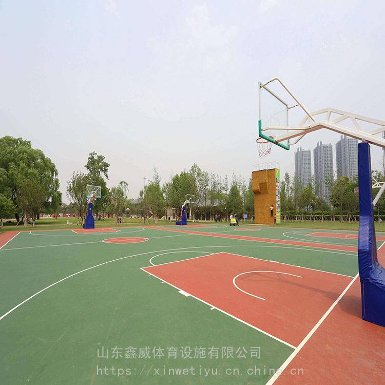 鑫威 硅PU羽毛球场 国标塑胶篮球场 厂家价格