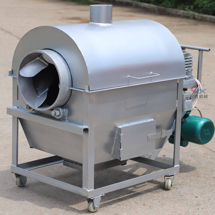 家用小型烧柴火花生炒货机全自动芝麻炒货机环保型燃气加热黄