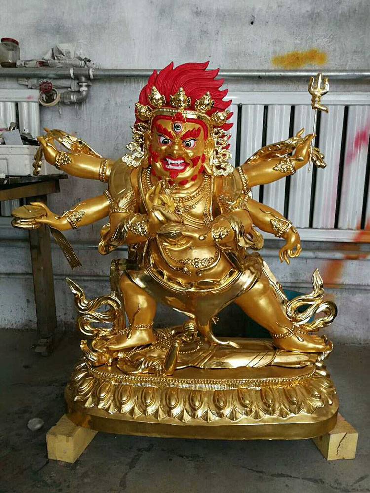 阎罗王护法纯铜铸造大型藏传铸铜一1米阎魔尊护法地域主护法密宗佛像