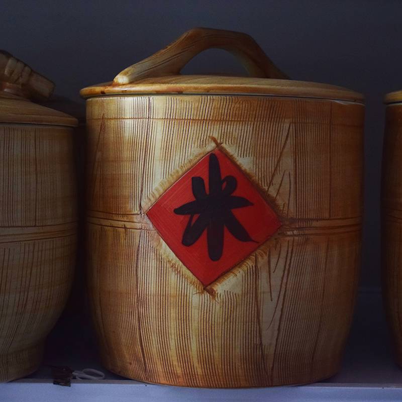 景德镇陶瓷米缸带盖青花瓷10斤储米箱米桶