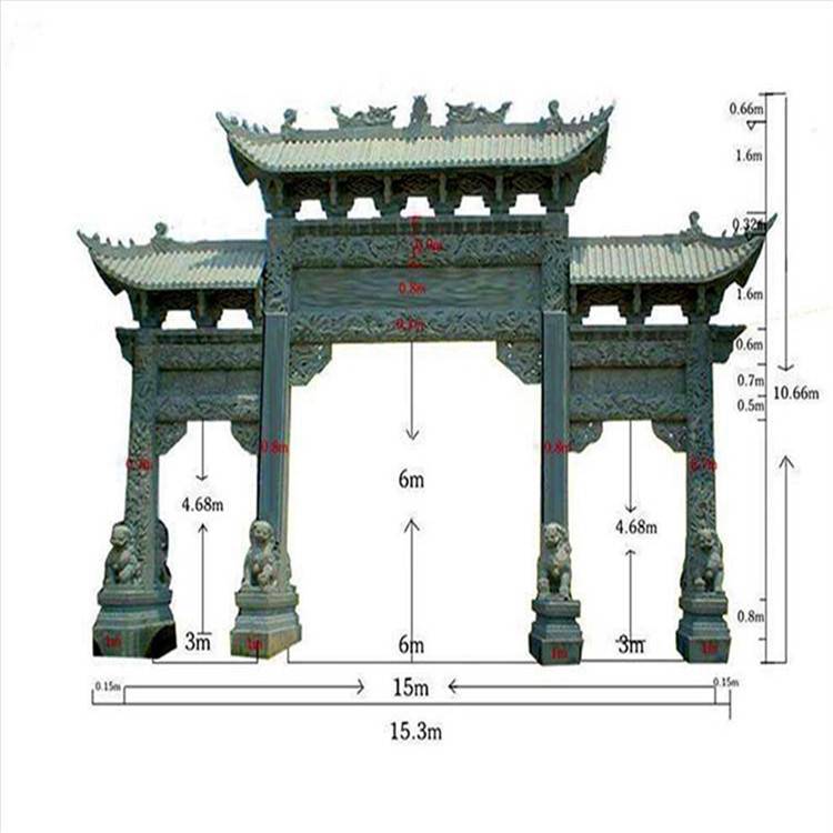 新华区 村口牌坊 古牌坊施工队 规格齐全 清秀园林