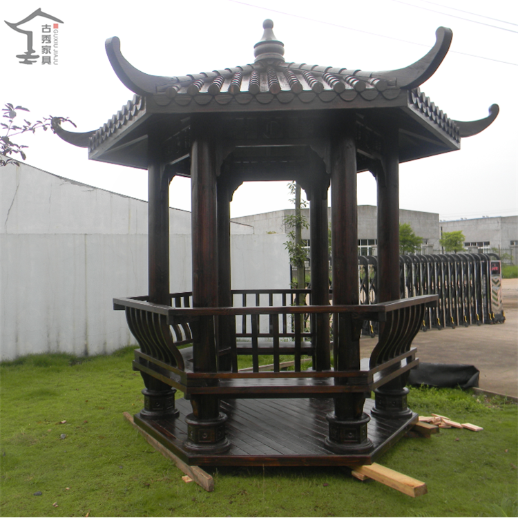实木双层凉亭两层木结构凉亭防腐木景观亭子