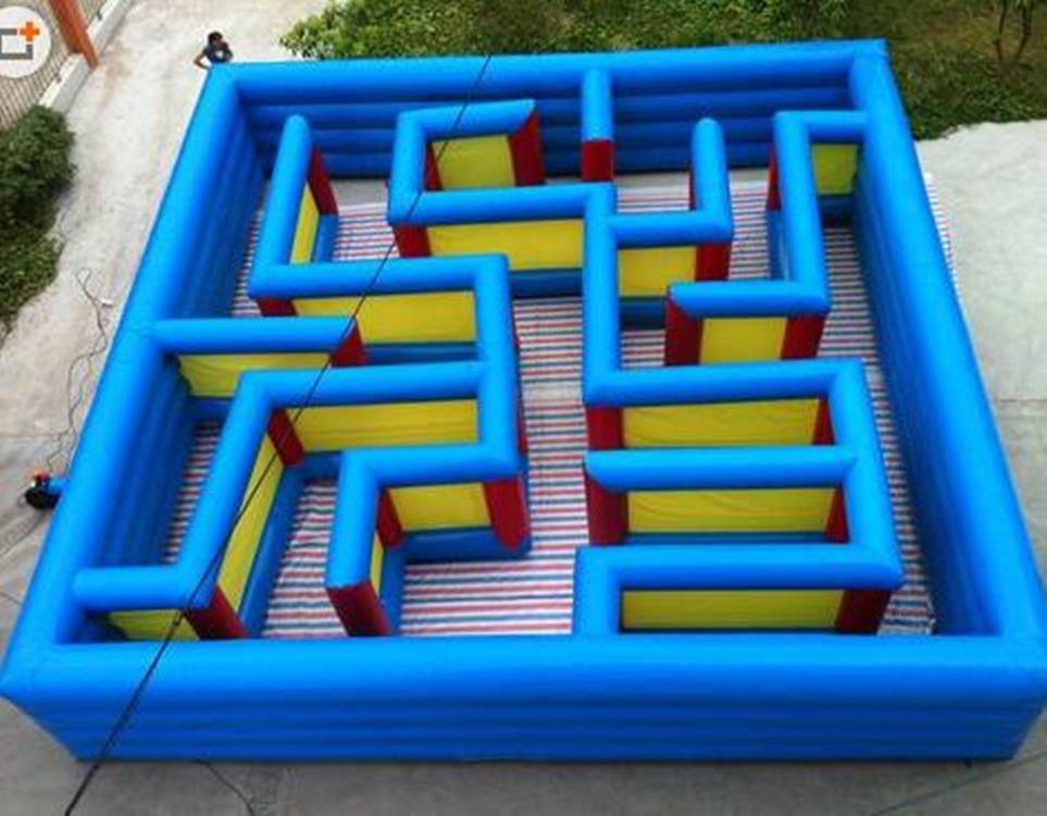 【100平方大型充气迷宫 儿童益智过关游戏道具 充气气模游乐设施】价