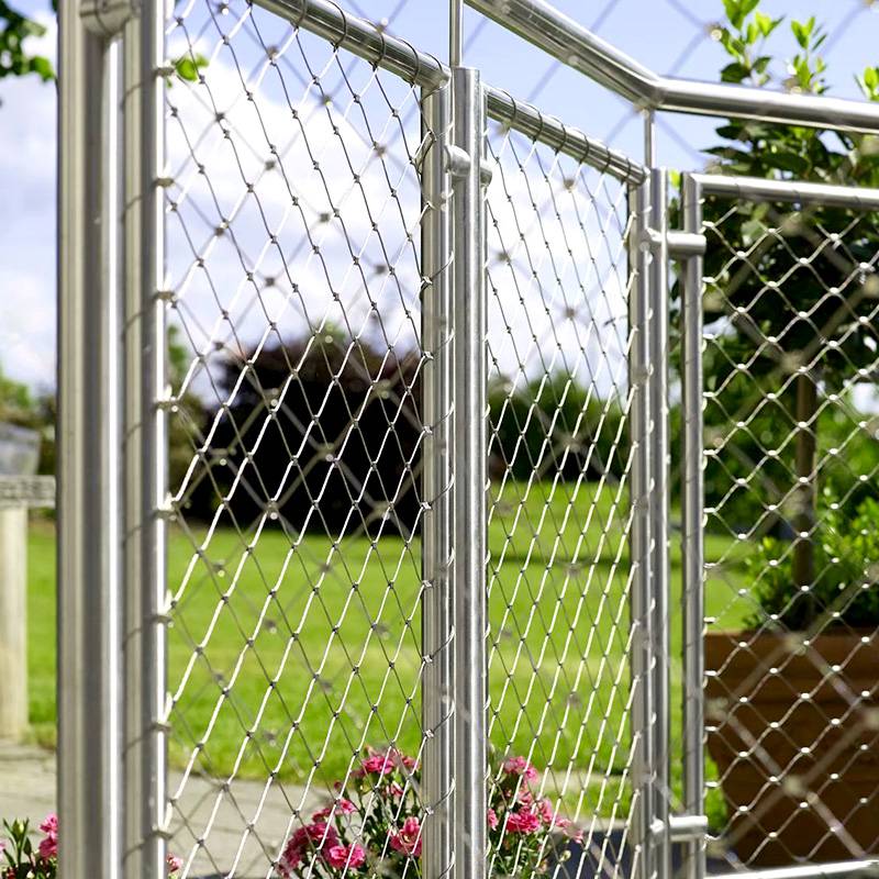 聚隆卡扣不锈钢绳网栏杆扶手不锈钢丝绳网桥梁栏杆防护网