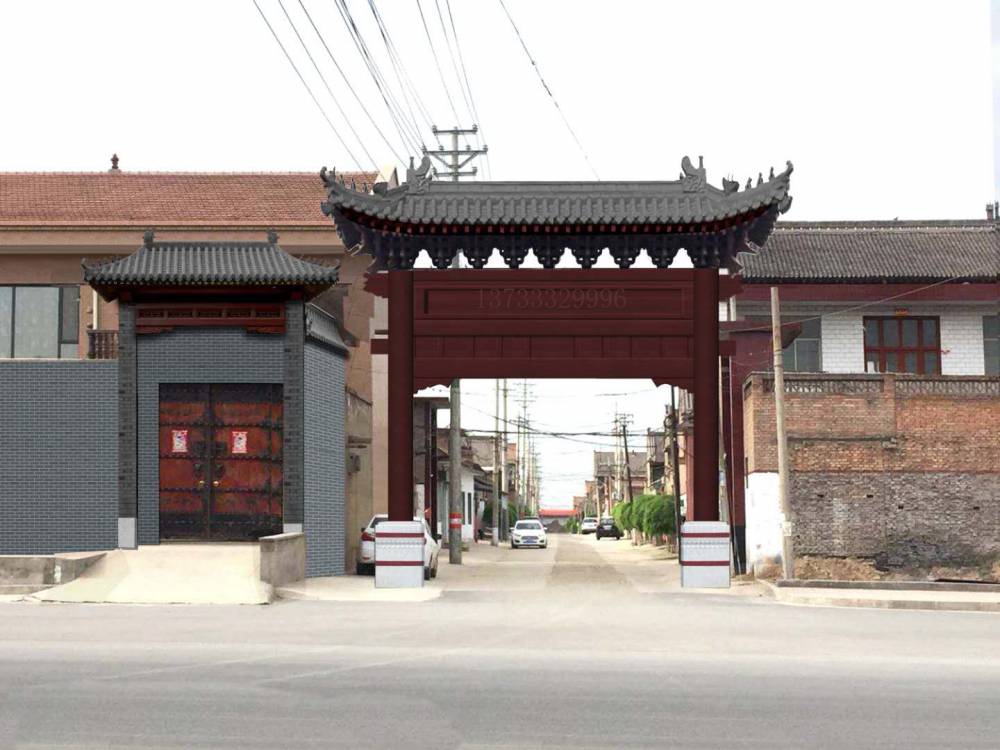 供应石家庄饭店仿古门头保量酒店门头设计施工仿古门面制作厂家